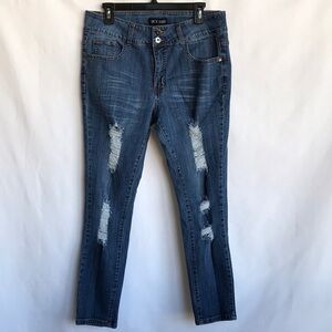 Jack David distressed 5-pocket blue jeans, 14